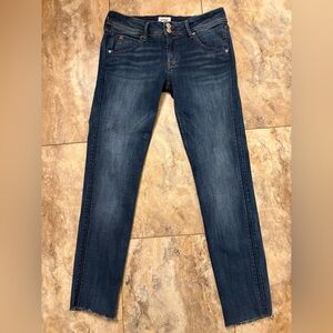Hudson Collin Flap Skinny Raw Hem Denim Jeans in River Blue Wash Women’s Size 27